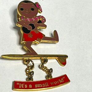 Disney Dangling Surfer Doll w/Ukulele Small World Trading Lapel Hat Vest Pin